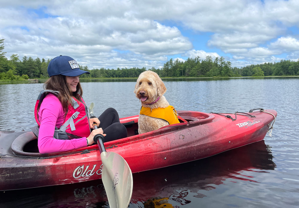 Paddling at Kimball Pond in Dunbarton - Adventure Beyond The Walls